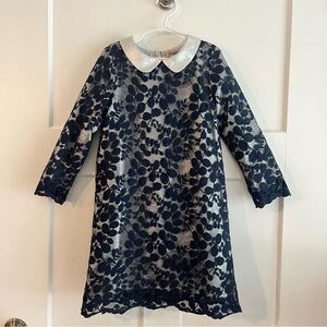 Hucklebones London Navy Blue Lace Girl Dress size 8Y